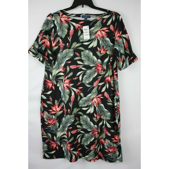 Karen Scott Sports Plus Women's Sports Dress Size 1X Tropical Black Floral - Picture 1 of 4